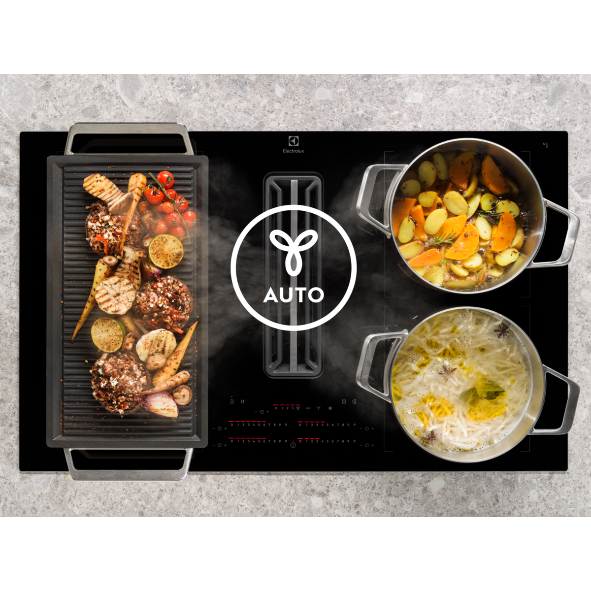 Electrolux - Induktionshäll med inbyggd fläkt - HHOB875S