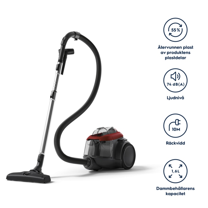 Electrolux - Påslös Dammsugare - EL61C2CR
