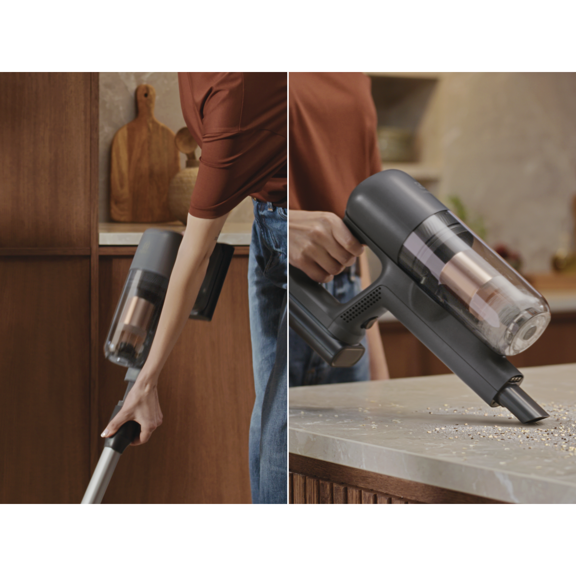 Quick release lets you switch from stick to hand unit in seconds 