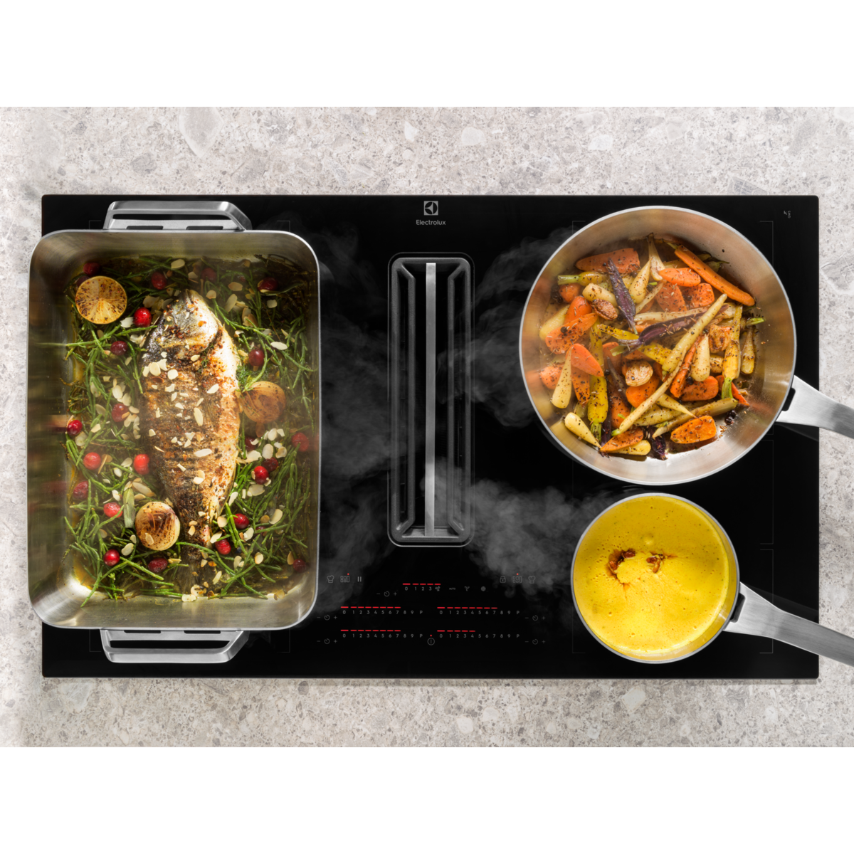 Electrolux - Induktionshäll med inbyggd fläkt - HHOB875S