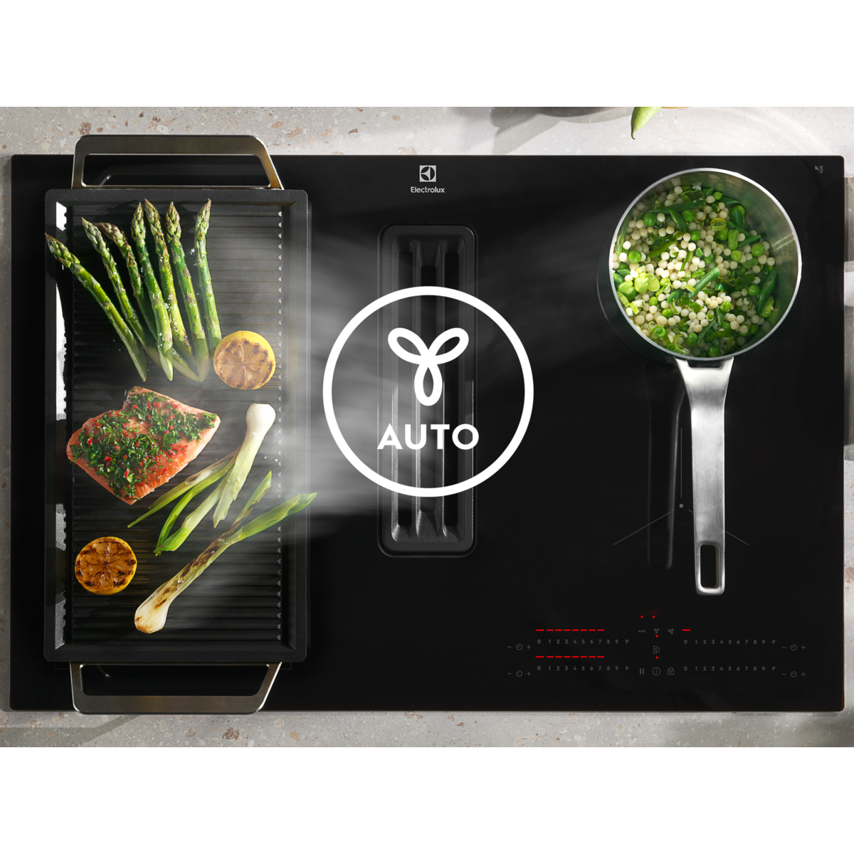 Electrolux - Induktionshäll med inbyggd fläkt - HHOB865S