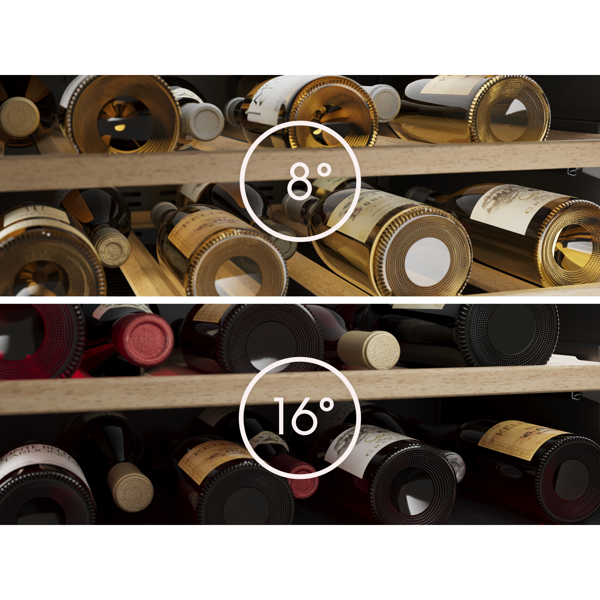 Dual Zone – distinct temperature zones to protect your wines.