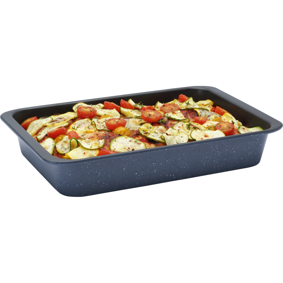 Product in use, tray fileld with pan pizza