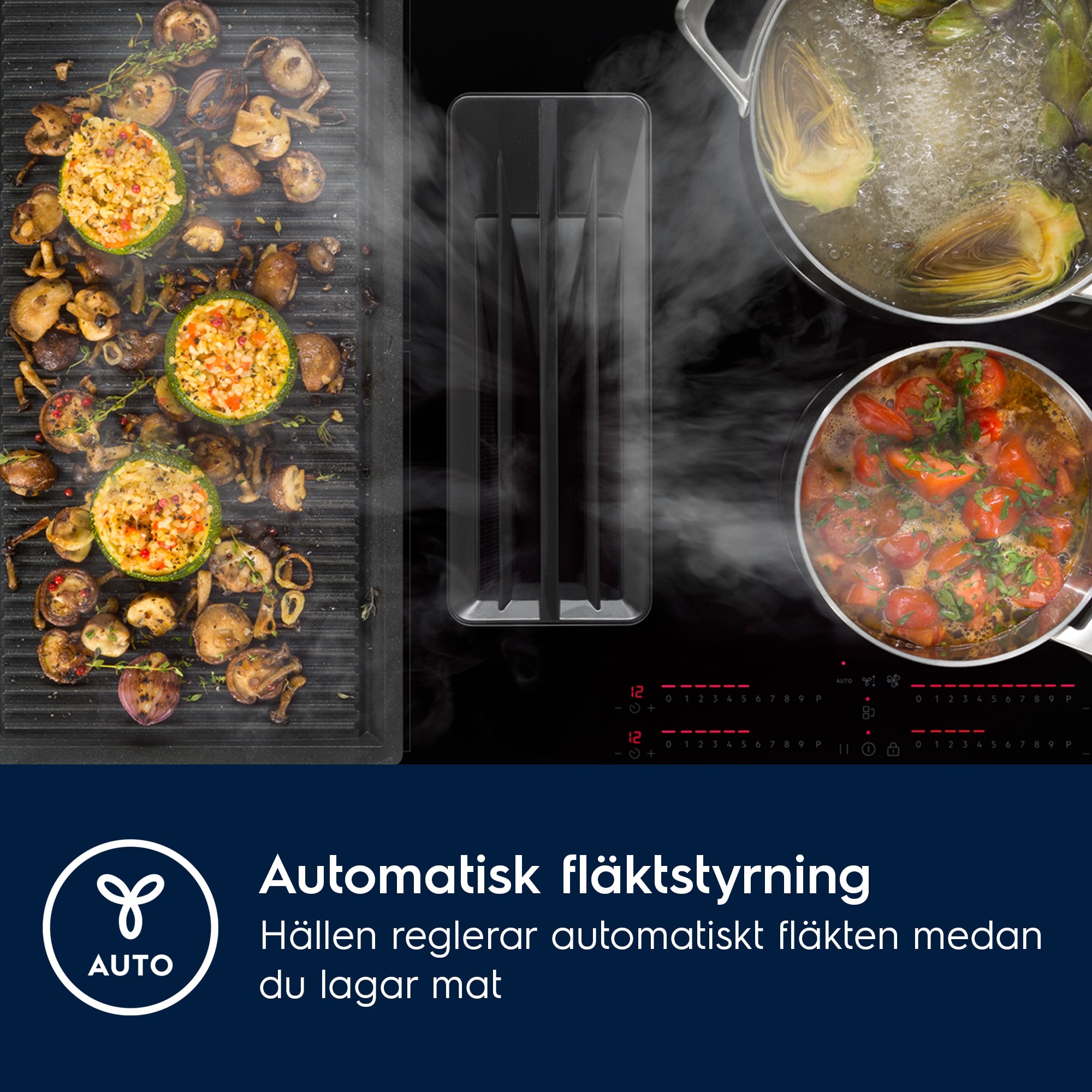 Electrolux - Induktionshäll med inbyggd fläkt - HHHB760S