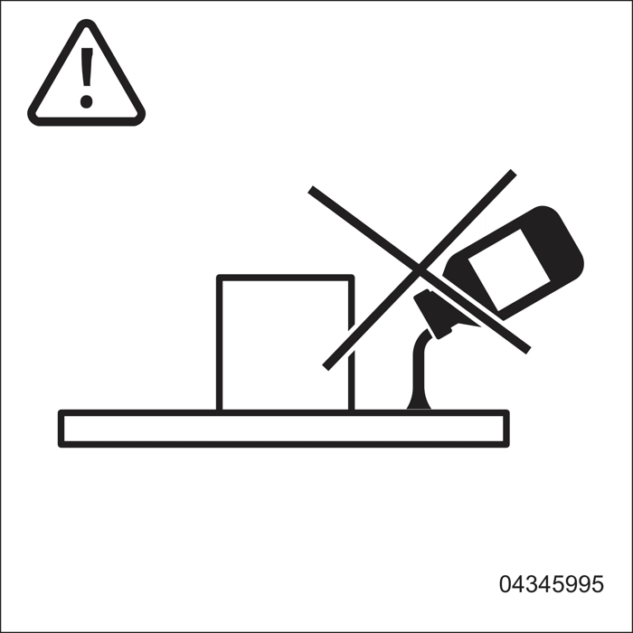 Do not pour liquids over the appliance