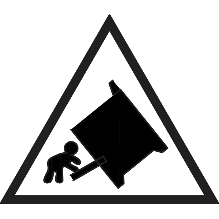 Avoid that children push the oven door - risk of tilting