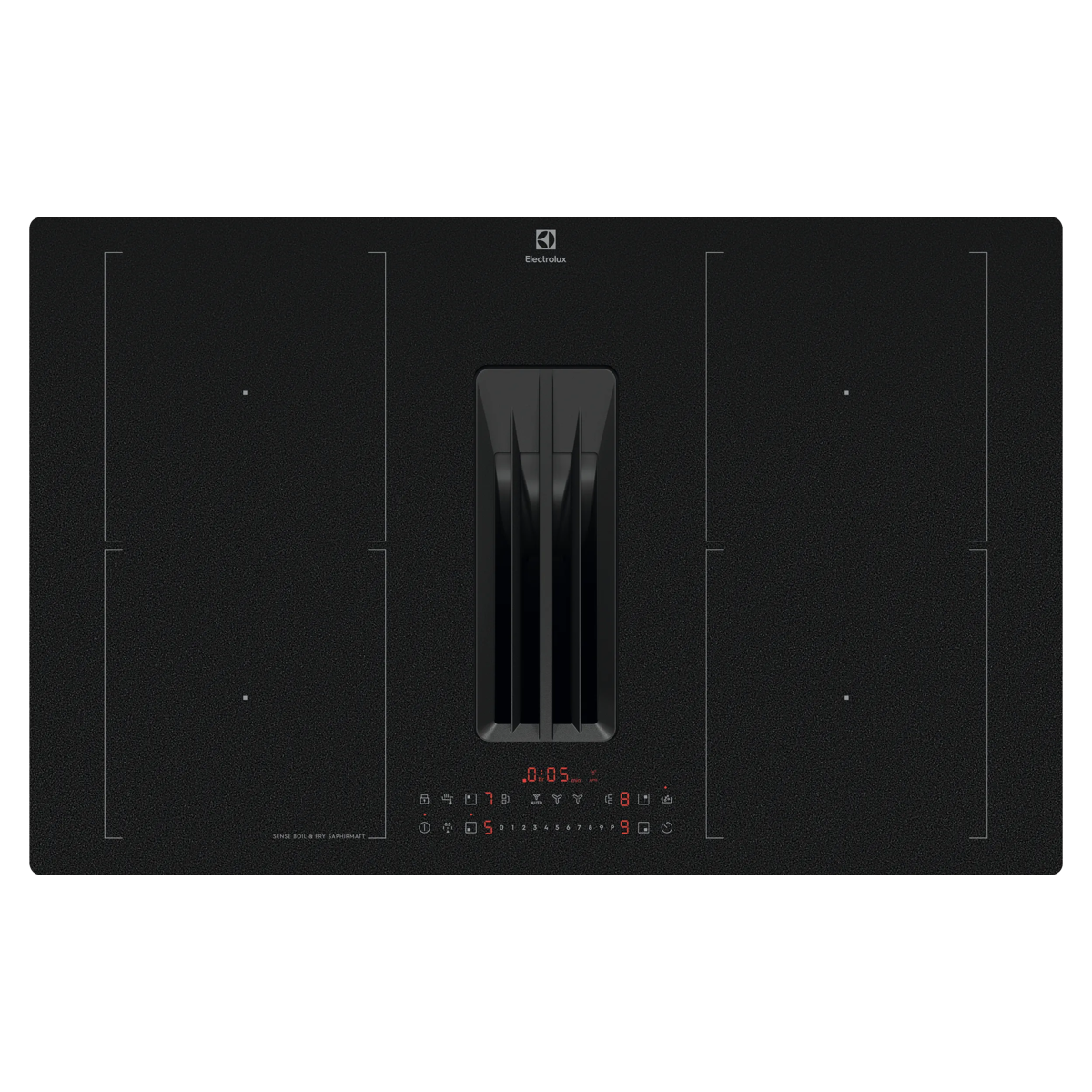 Electrolux Induktionshäll med inbyggd fläkt 80 cm SaphirMatt® med reptålig yta Y84CC713CZ