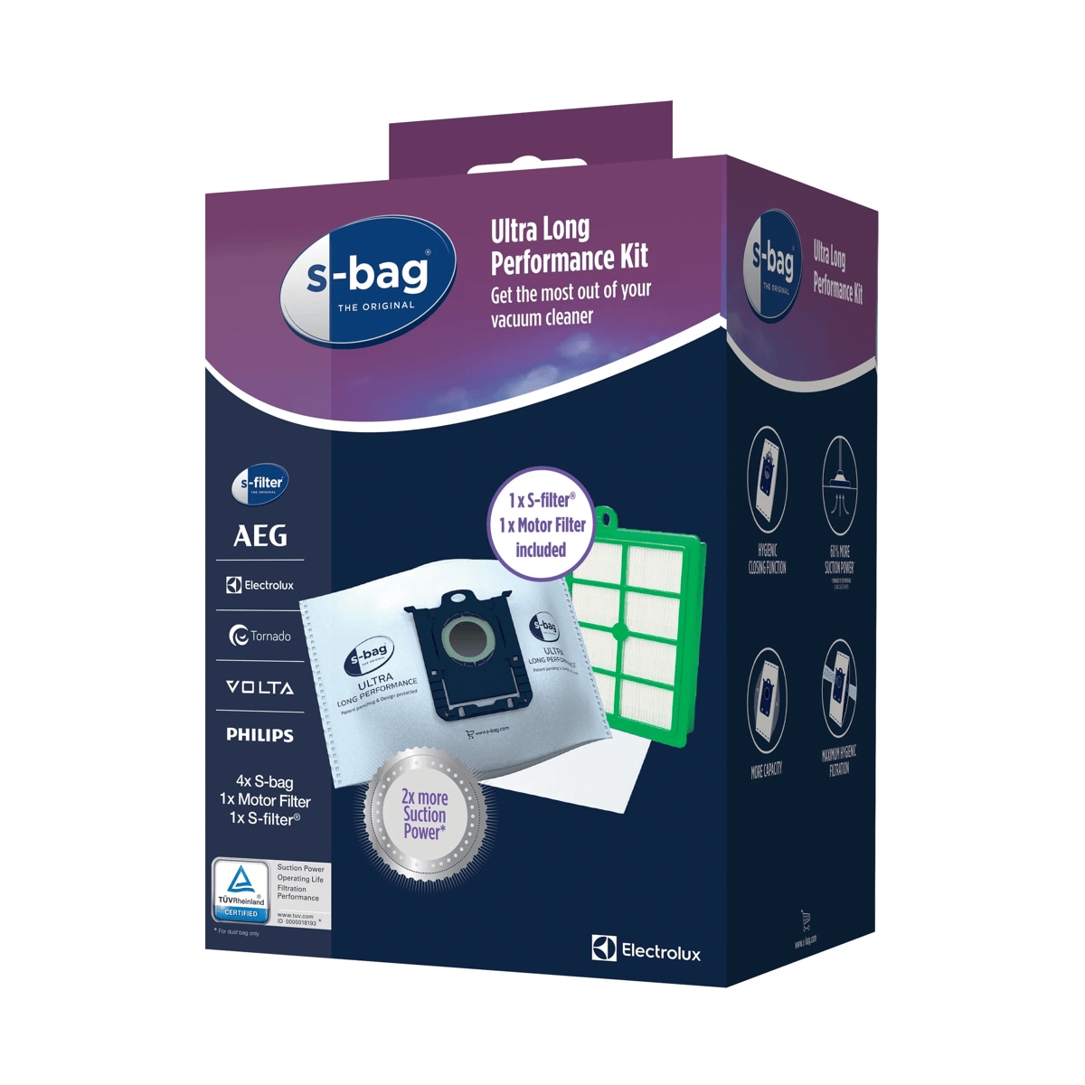 Electrolux Performance ,Starter Kit with 4 x S-bag Ultra long performance , 1 x S-filter® Hygiene non/washable and 1 x motor filter SRK210S