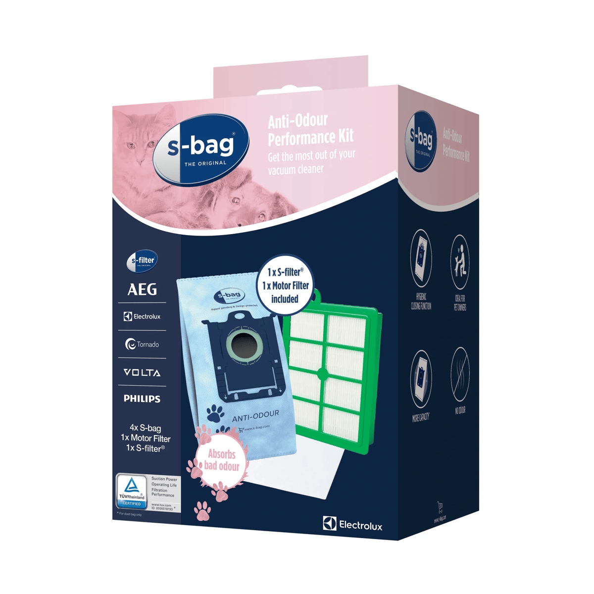 Electrolux Performance ,Starter Kit with 4 x anti-odour s-bag , 1 x S-filter® Hygiene non/washable and 1 x motor filter SRK203S