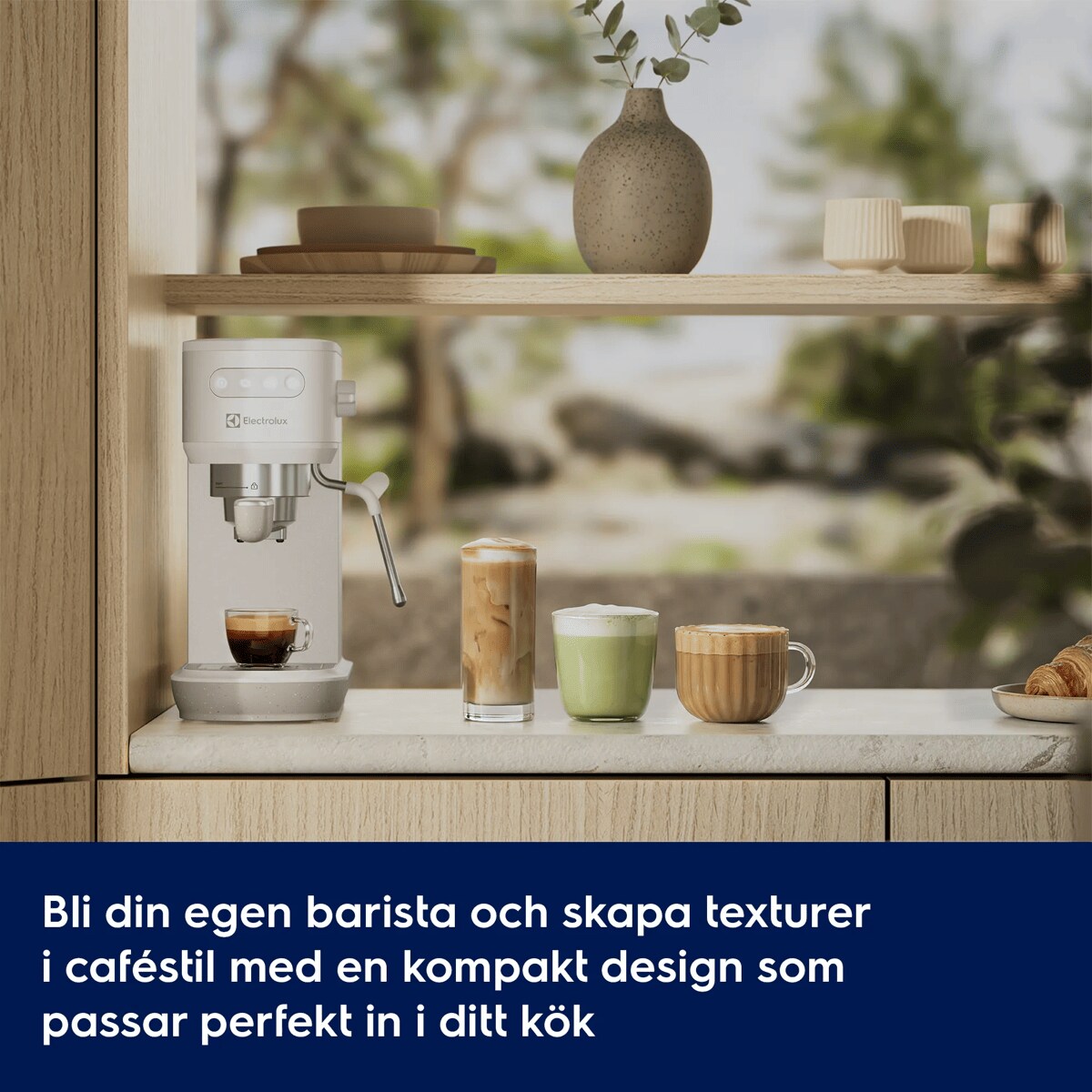 Bli din egen barista och skapa texturer i caféstil med en kompakt design som passar perfekt in i ditt kök