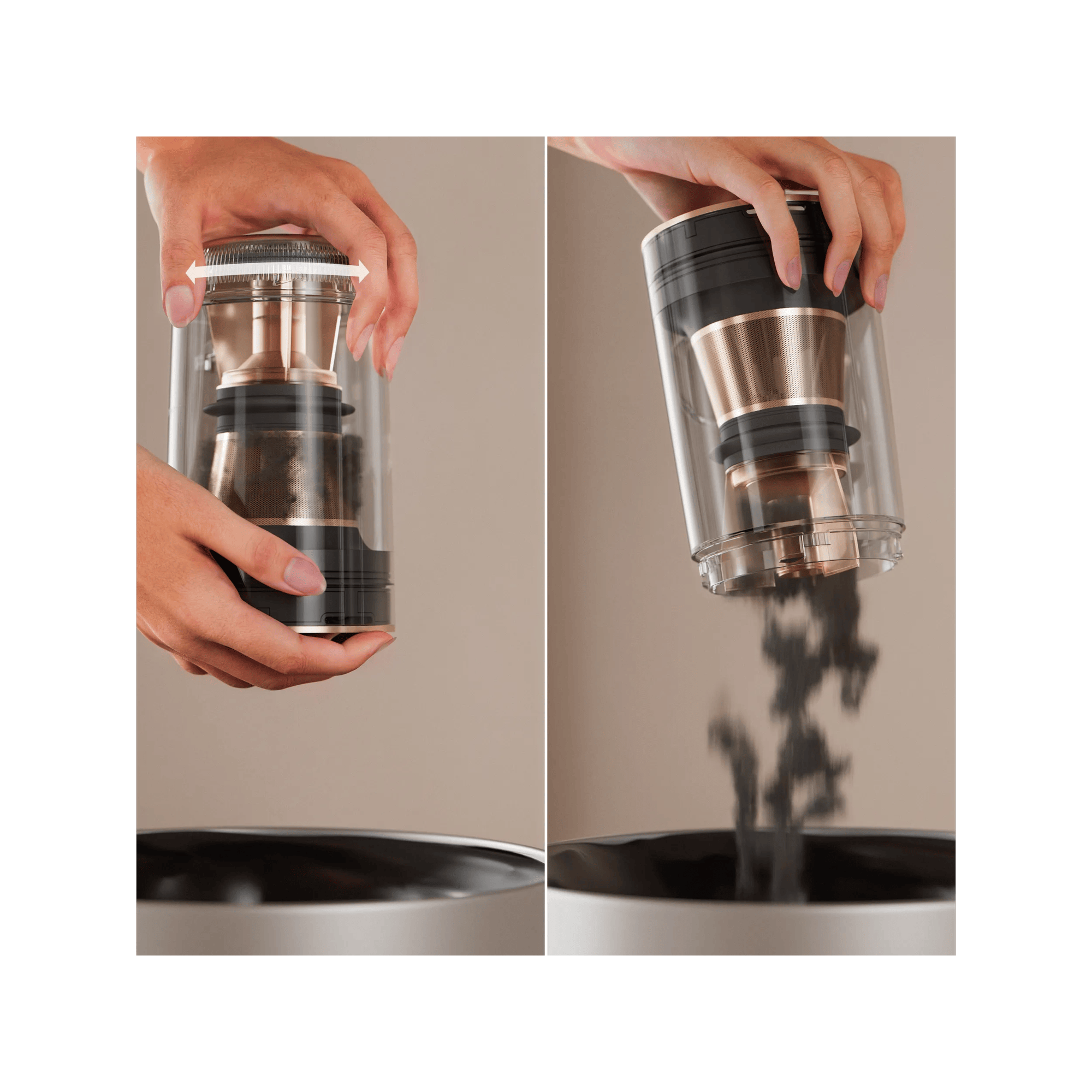 Quick and easy dust disposal – just press, empty, and go