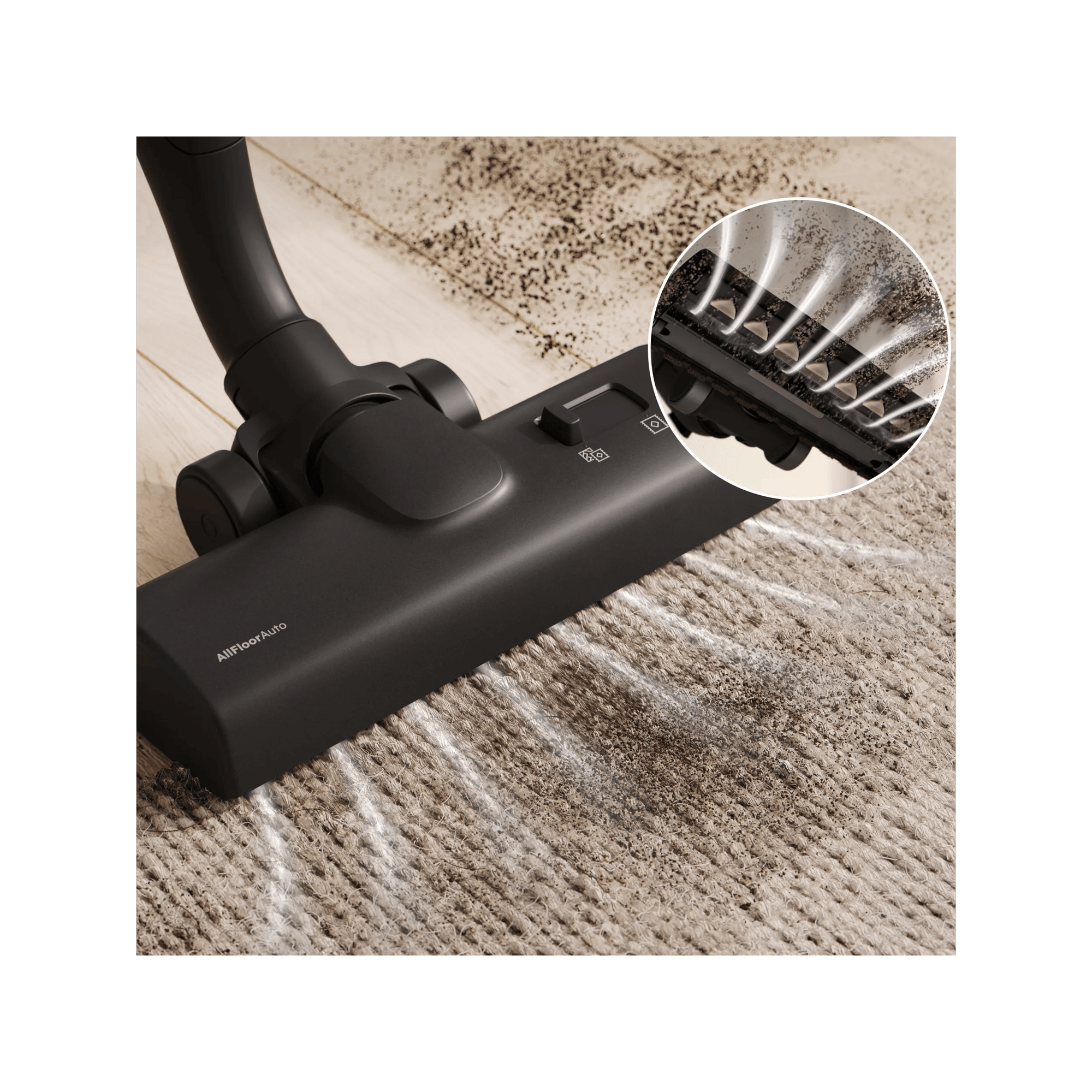 Electrolux All floor auto nozzle can go seemless between hardfloor and carpet