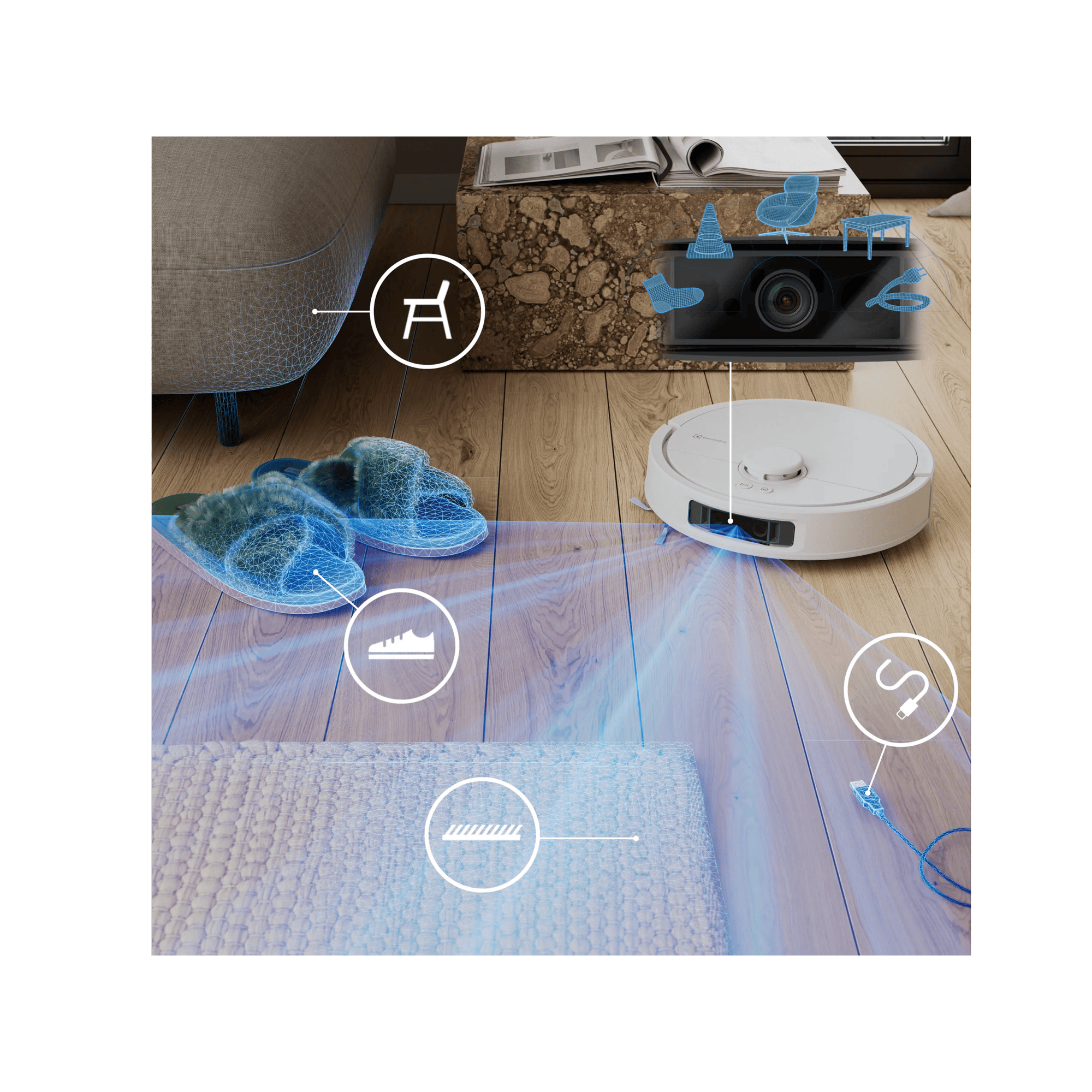 LiDAR, and Dual-Line Lazer with an AI camera for  obstacle detection 