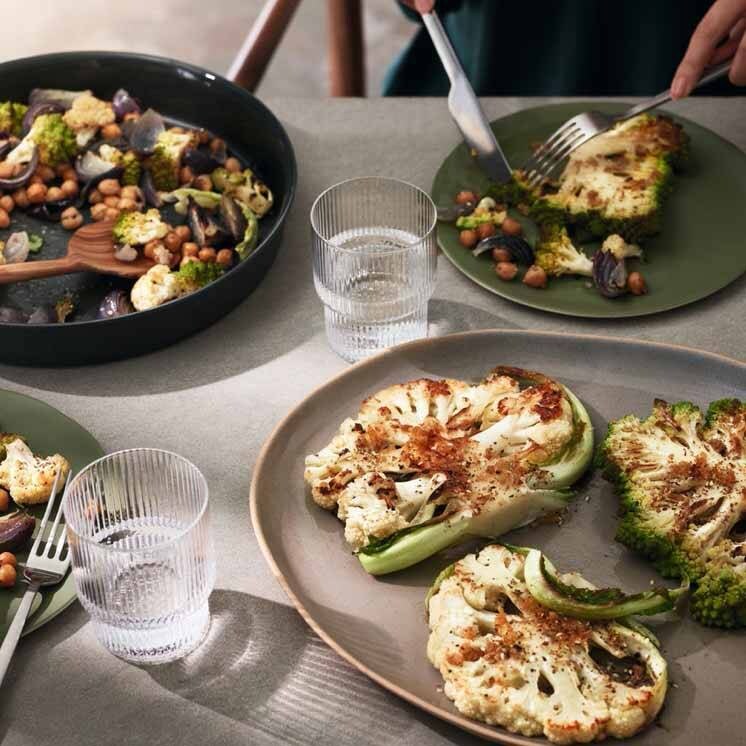 Grön paprika med fyllning i ångugn