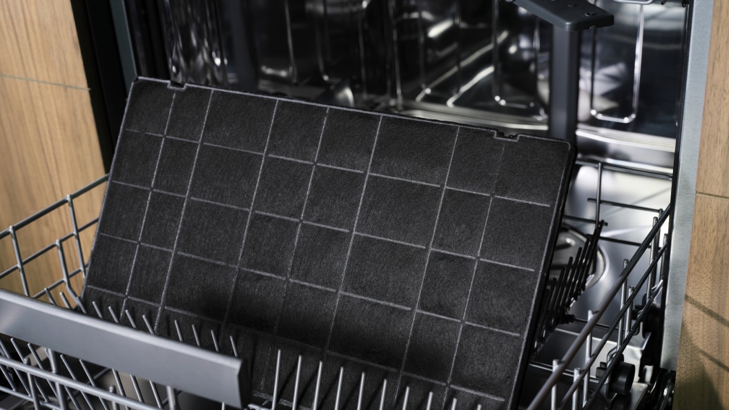Electrolux kolfilter i en diskmaskin.