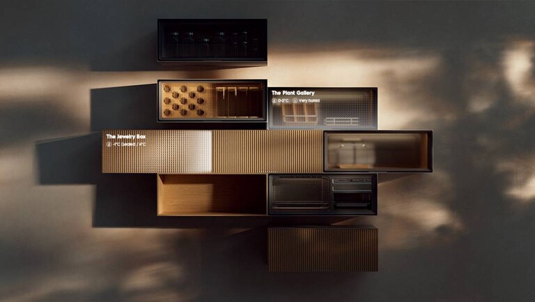 Modulära köksfack på väggen