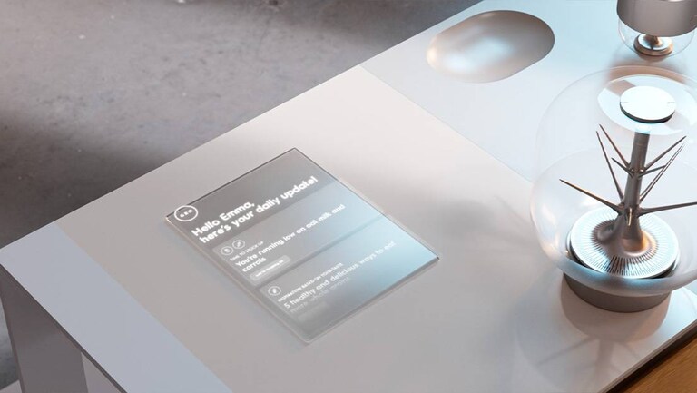 Digital display på köksbänk