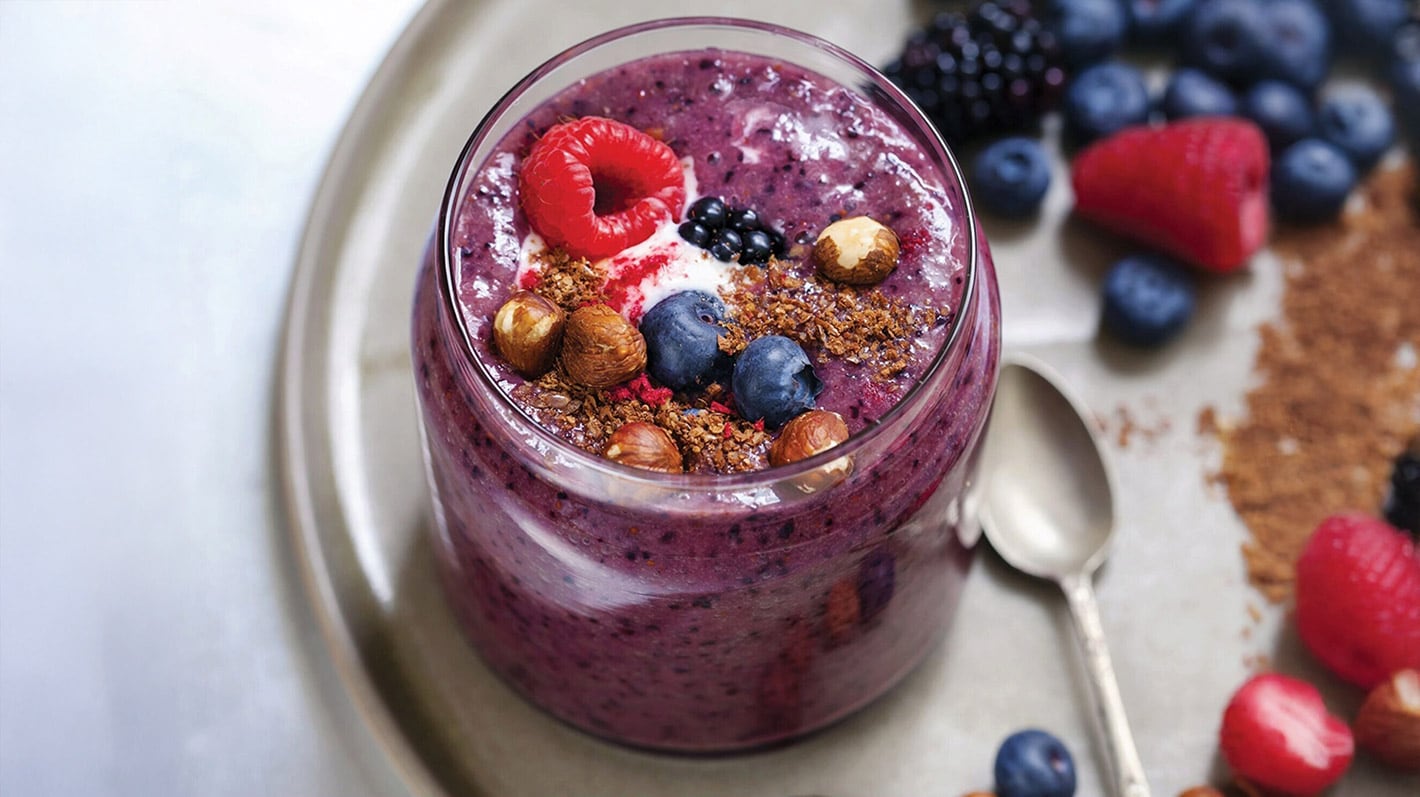 Smoothie med bär och nötter