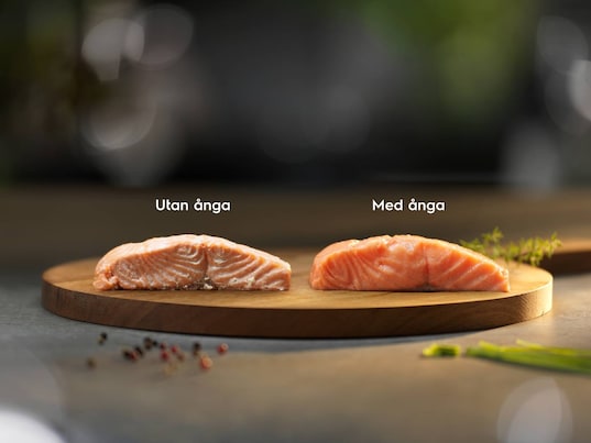 Lax tillagad utan ånga och med ånga
