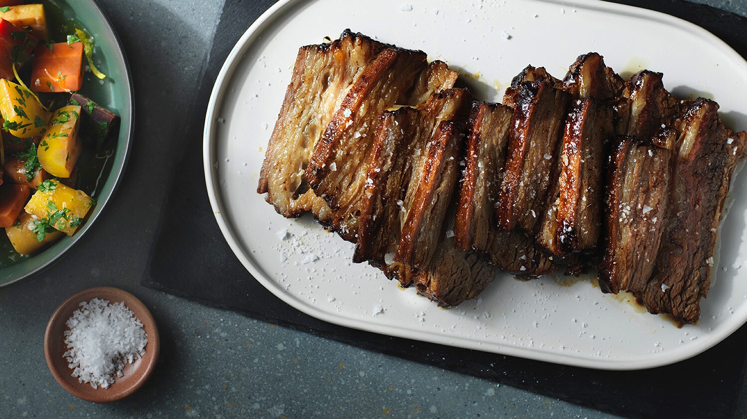 Skivad oxbringa med glaze