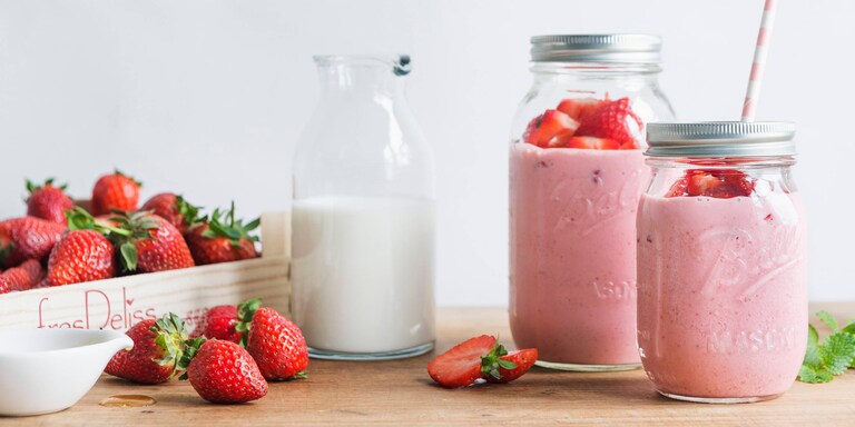 Smoothie med jordgubbar och yoghurt