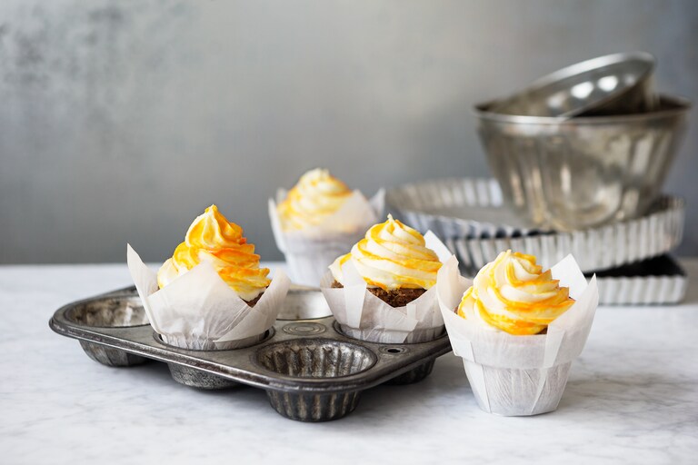 Muffins med smak av morotskaka